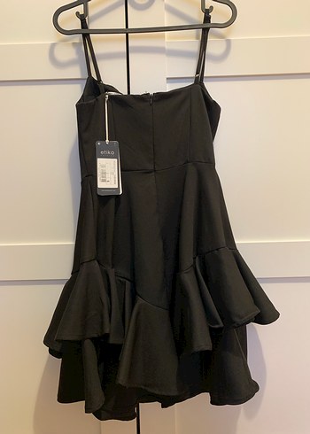 Siyah Fırfırlı Mini Gotik Elbise eda yıldız elbisesi - Görsel 5