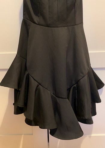 Siyah Fırfırlı Mini Gotik Elbise eda yıldız elbisesi - Görsel 6