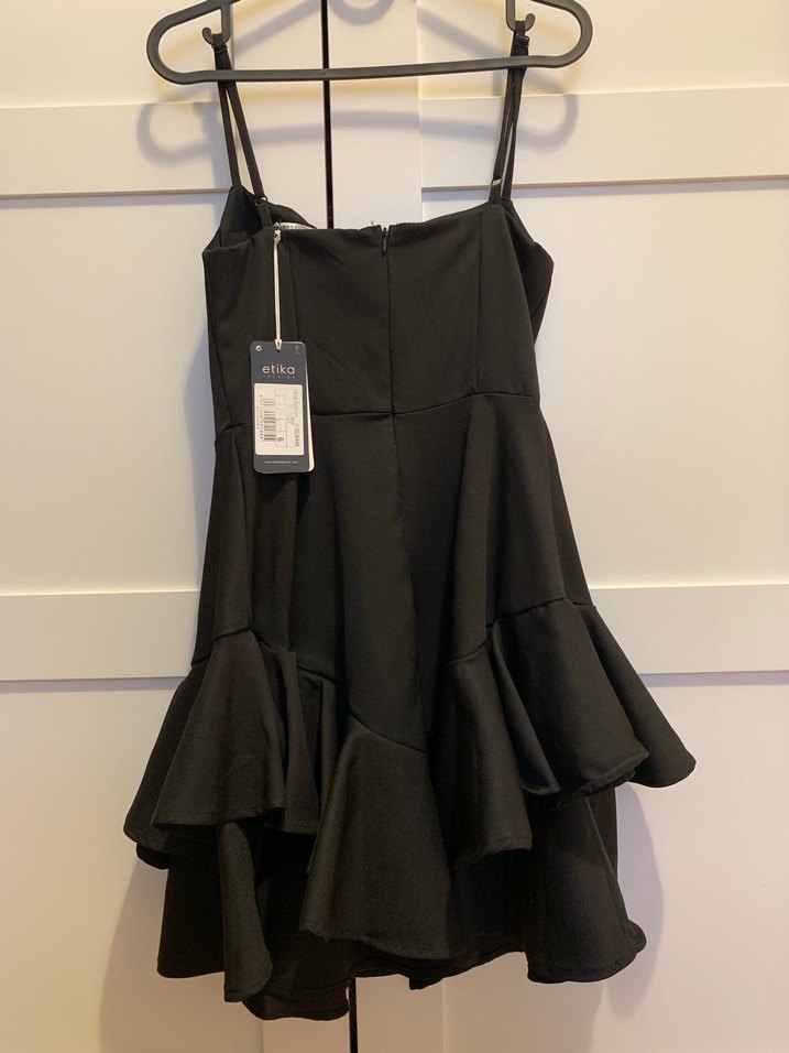 Siyah Fırfırlı Mini Gotik Elbise eda yıldız elbisesi - Görsel 5