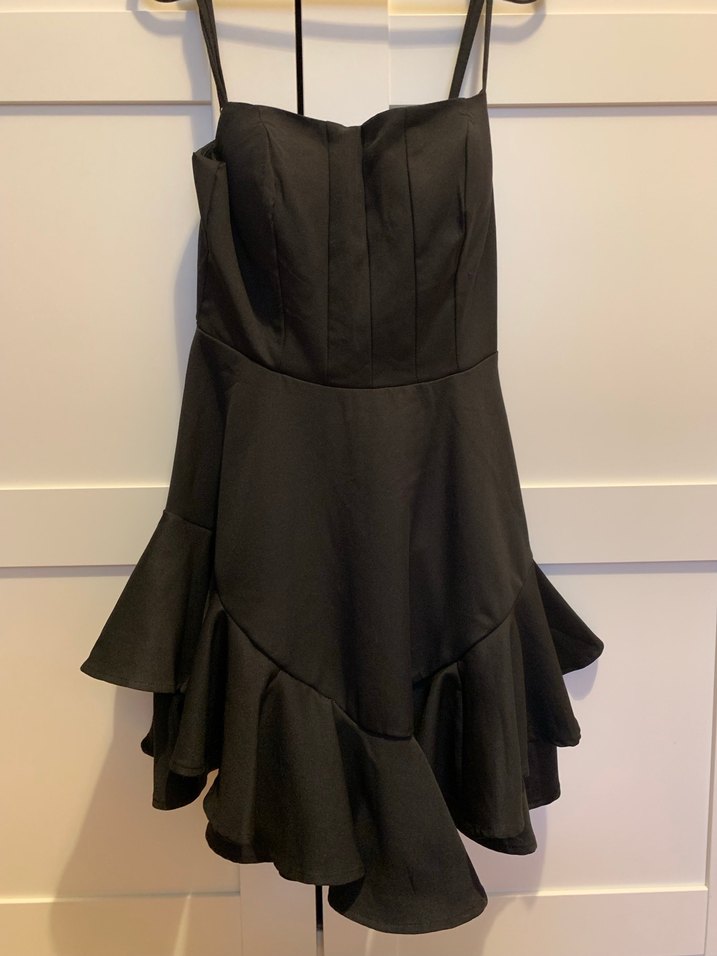 Siyah Fırfırlı Mini Gotik Elbise eda yıldız elbisesi - Görsel 2