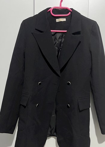 Zara Sikligin Simgesi Siyah Cift Sirali Blazer Ceket