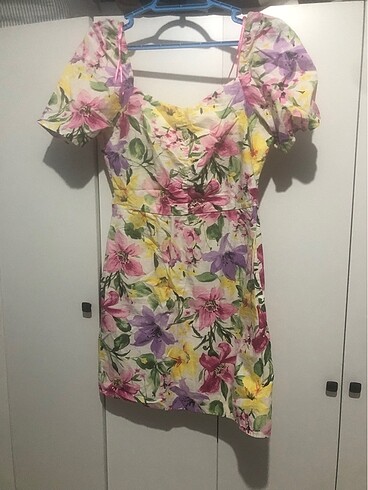 Kadın lc Waikiki çiçekli mini elbise yaz elbisesi çiçekli elbise