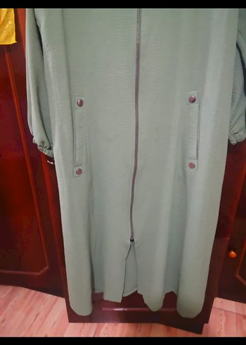 Uzun Kollu yeşil i Fermuarlı Kadın Tunik - Görsel 2