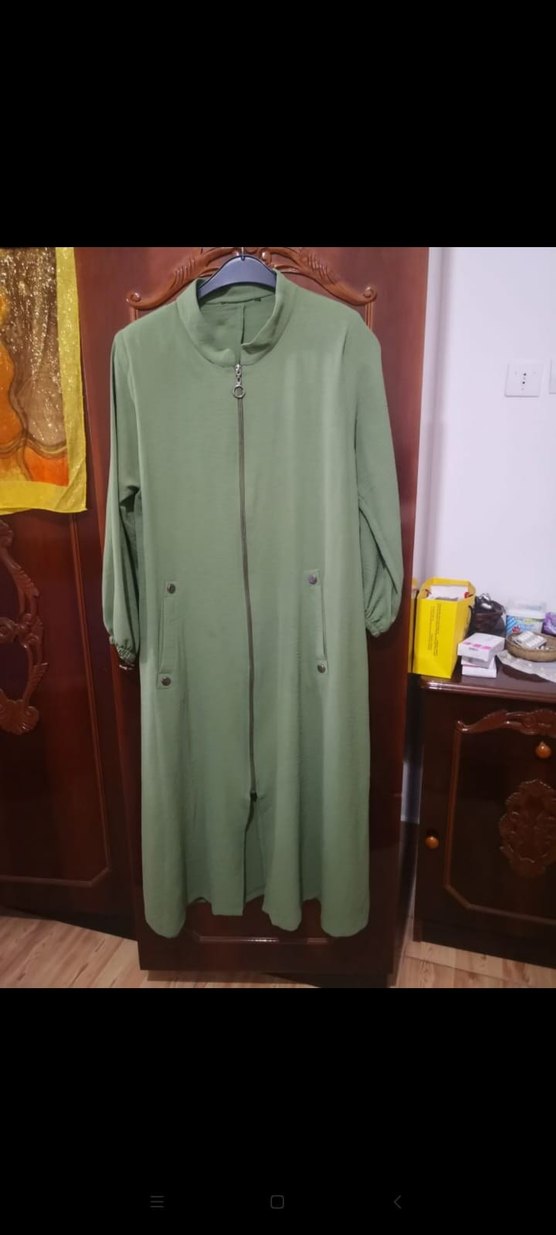 Uzun Kollu yeşil i Fermuarlı Kadın Tunik - Görsel 5