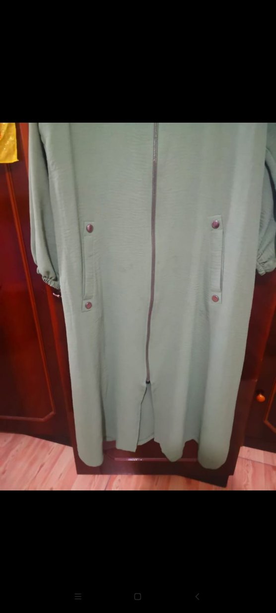 Uzun Kollu yeşil i Fermuarlı Kadın Tunik - Görsel 2