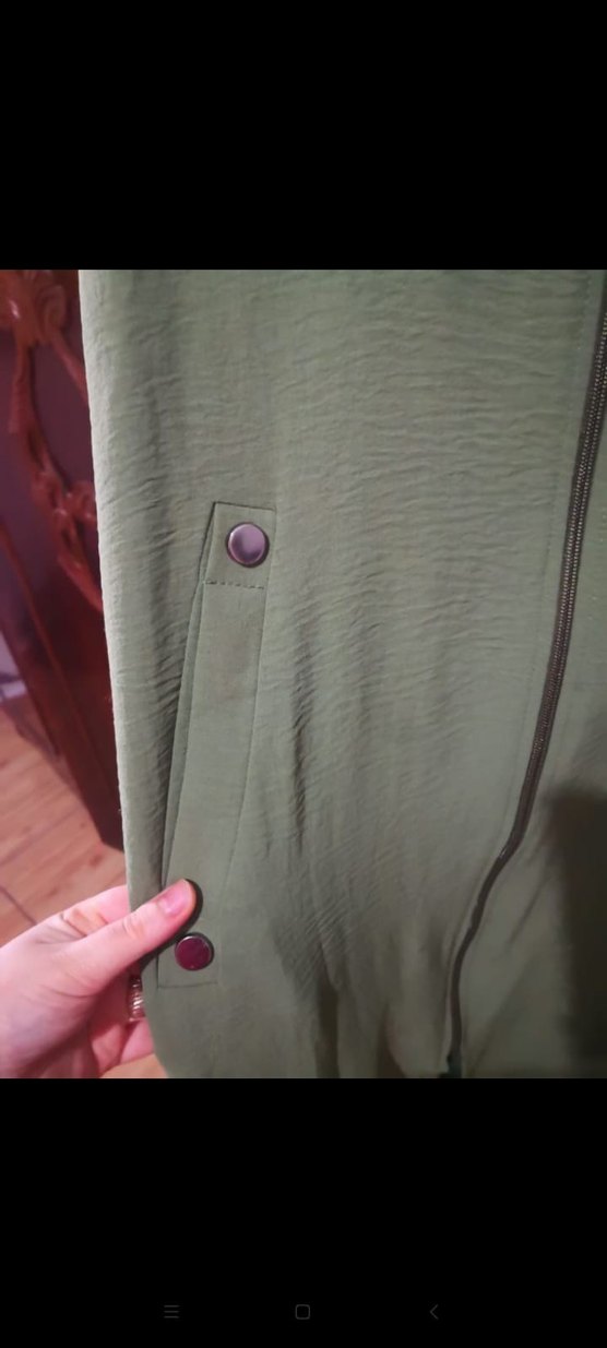 Uzun Kollu yeşil i Fermuarlı Kadın Tunik - Görsel 4