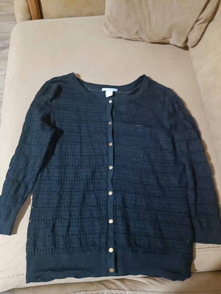 Düğmeli Siyah Kadın Hırka - Görsel 2