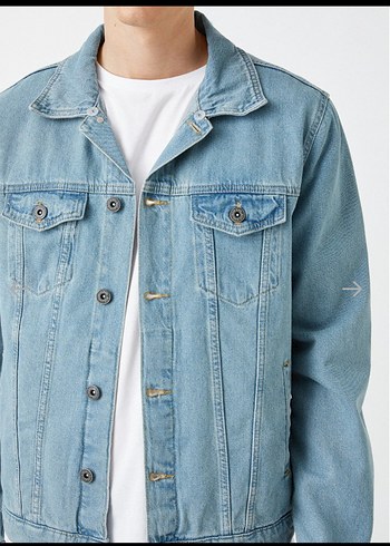 Düğmeli Açık Mavi Erkek Denim Ceket - Görsel 2