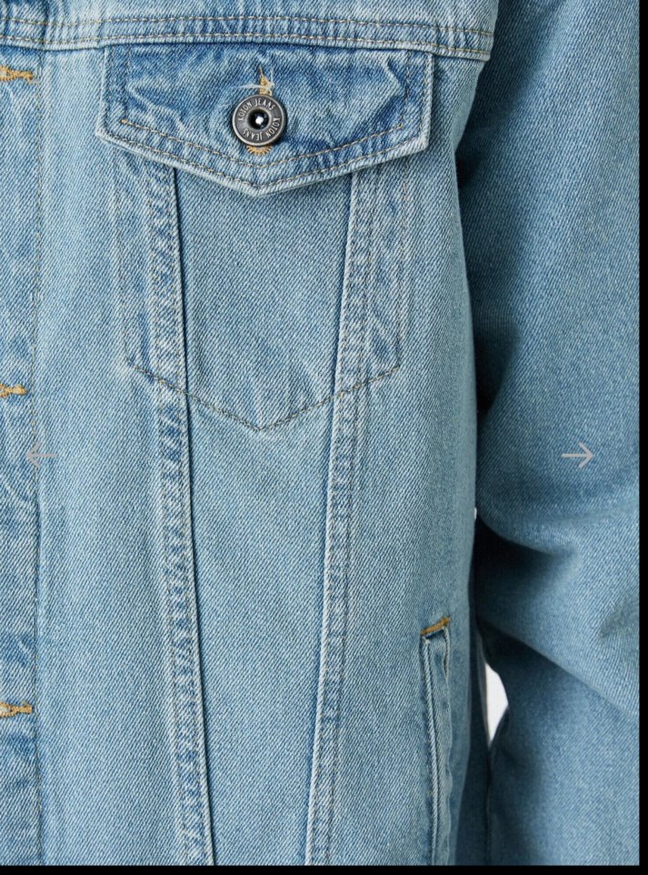 Düğmeli Açık Mavi Erkek Denim Ceket - Görsel 3