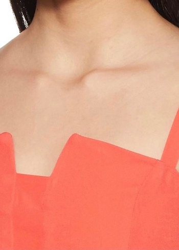 Nar Çiçeği ince askılı Kalem Elbise - Görsel 2