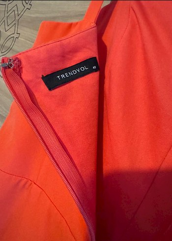 Nar Çiçeği ince askılı Kalem Elbise - Görsel 7