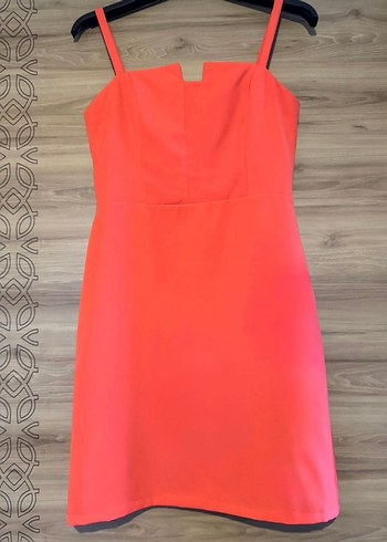 Nar Çiçeği ince askılı Kalem Elbise - Görsel 6