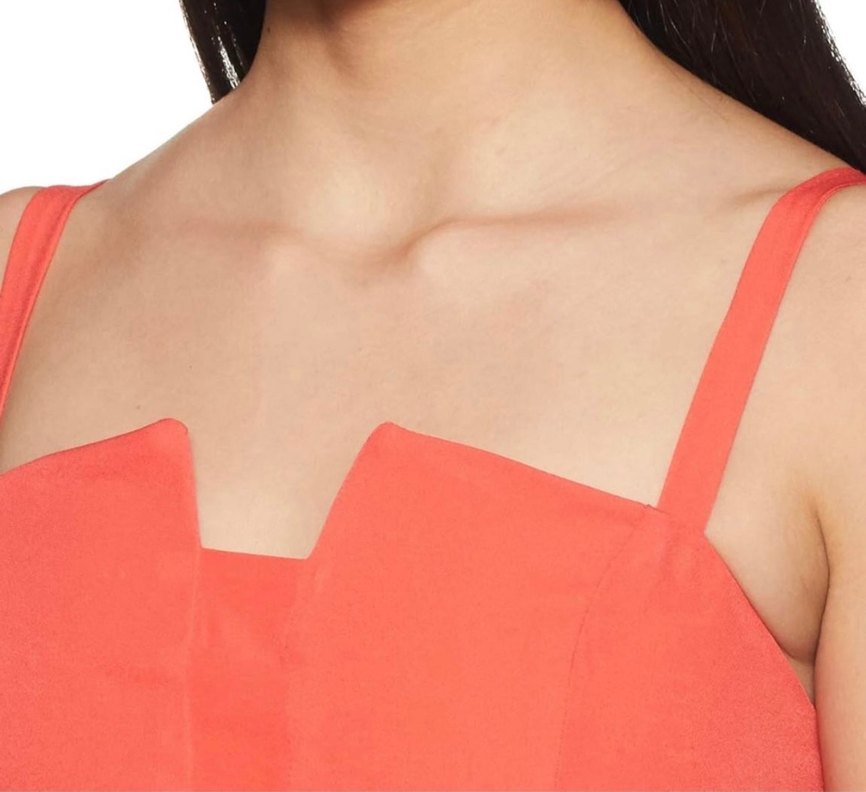 Nar Çiçeği ince askılı Kalem Elbise - Görsel 2