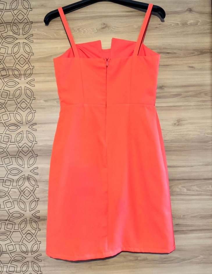 Nar Çiçeği ince askılı Kalem Elbise - Görsel 5