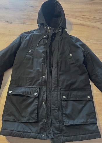 Mavi Marka Siyah Uzun Mont içi Polarlı - Görsel 4