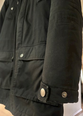 Mavi Marka Siyah Uzun Mont içi Polarlı - Görsel 9