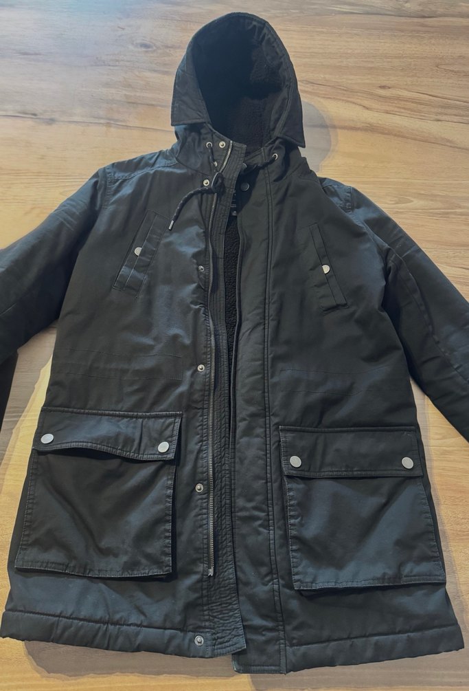 Mavi Marka Siyah Uzun Mont içi Polarlı - Görsel 4