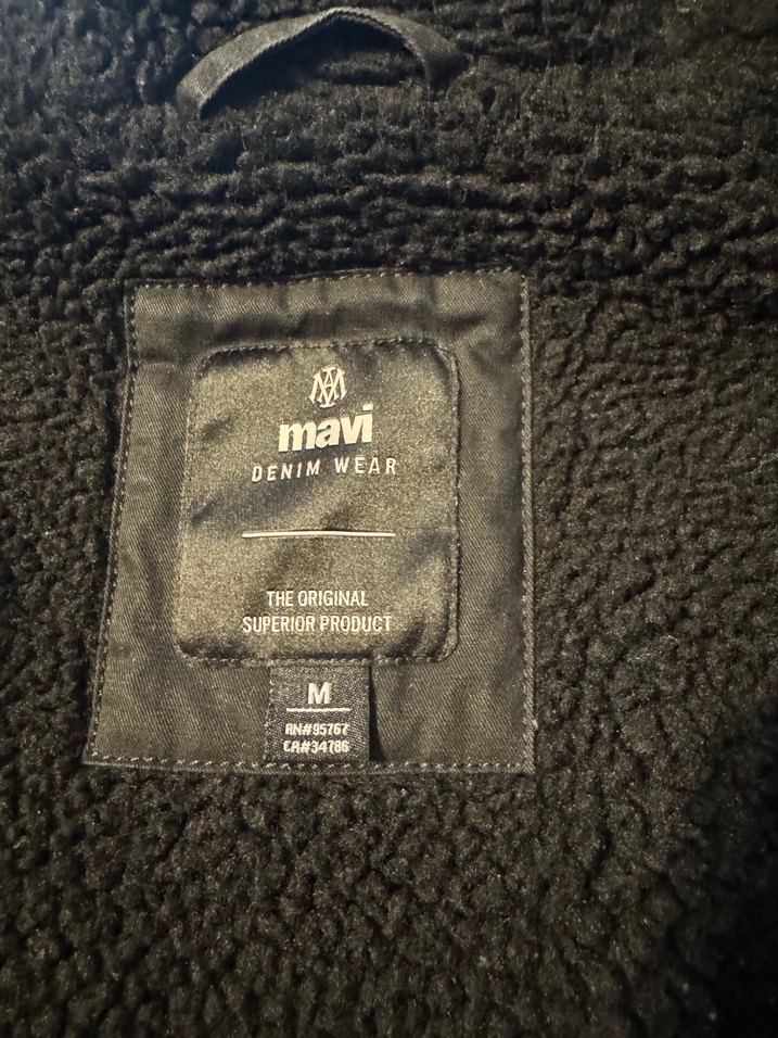 Mavi Marka Siyah Uzun Mont içi Polarlı - Görsel 2