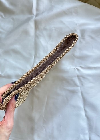 Diğer Fermuarlı ici astarlı clutch hasır canta.