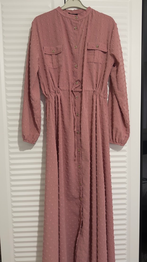 Pembe Nakışlı Düğmeli Hamile Ceketi - Görsel 4