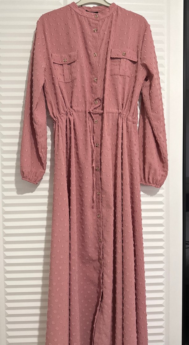 Pembe Nakışlı Düğmeli Hamile Ceketi - Görsel 2