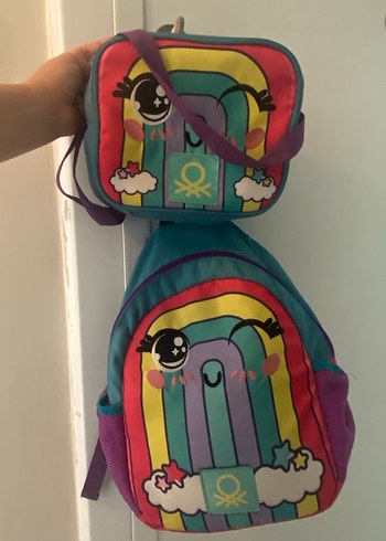 Renkli Çocuk Okul Çantası ve Beslenme Çantası - Görsel 4