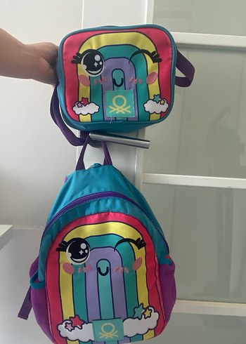 Renkli Çocuk Okul Çantası ve Beslenme Çantası - Görsel 3