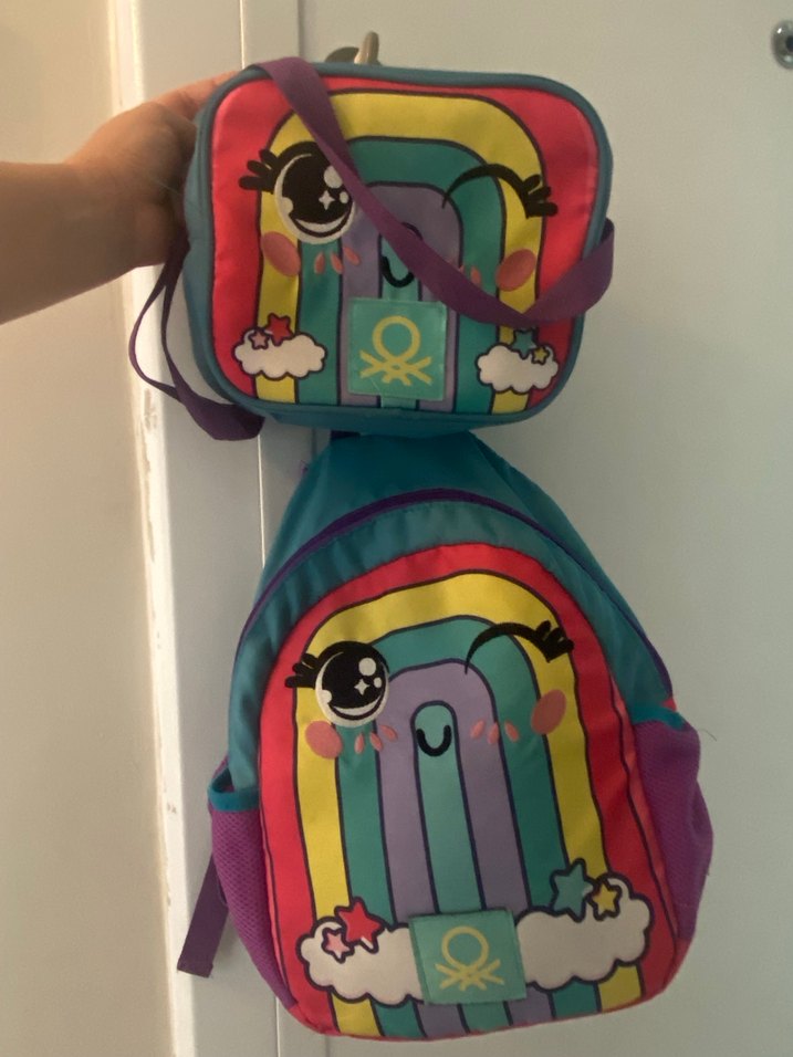 Renkli Çocuk Okul Çantası ve Beslenme Çantası - Görsel 4