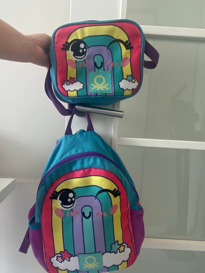 Renkli Çocuk Okul Çantası ve Beslenme Çantası - Görsel 3