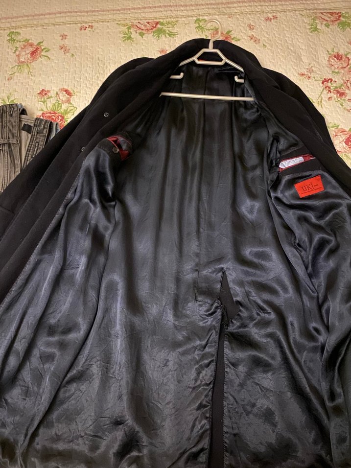 Siyah Süet Midi Düğmeli erkek kaban - Görsel 3