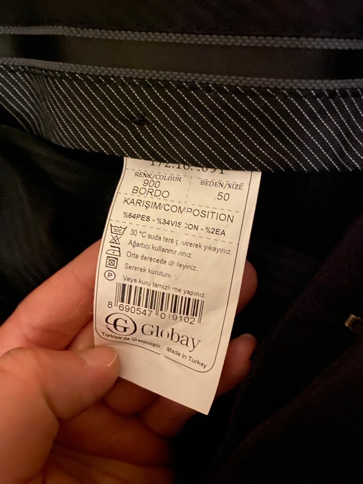 Siyah Kadın Kumaş Pantolon, Normal Boy, Kemerli - Görsel 2