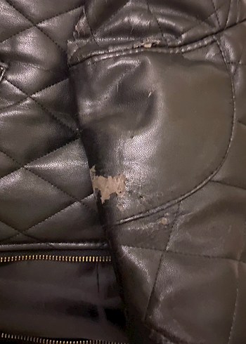 Siyah Deri Kadın Biker Ceket - Görsel 4