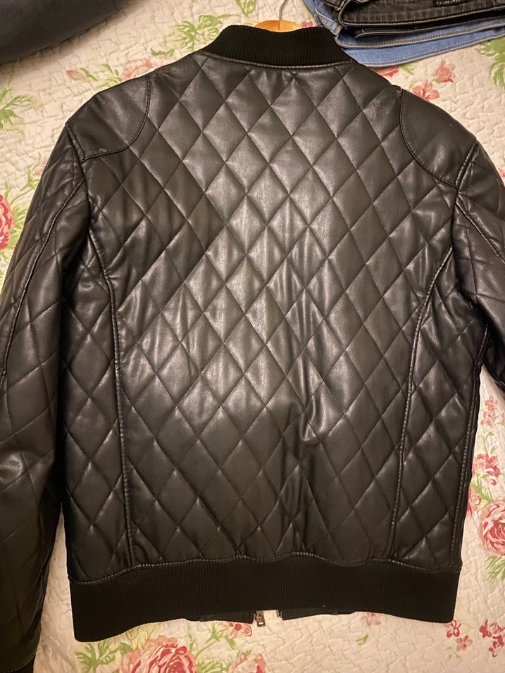 Siyah Deri Kadın Biker Ceket - Görsel 5