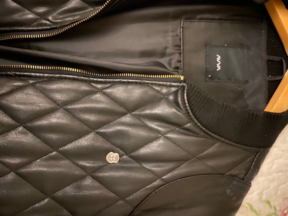 Siyah Deri Kadın Biker Ceket - Görsel 2