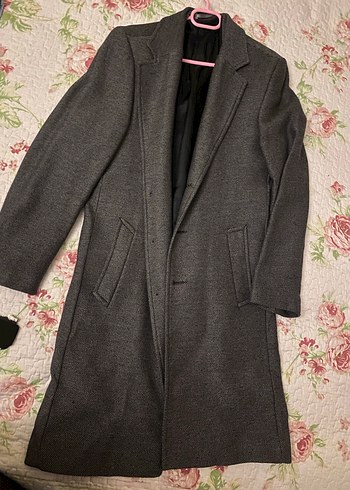 Gri Erkek Uzun Düğmeli Palto - Görsel 2