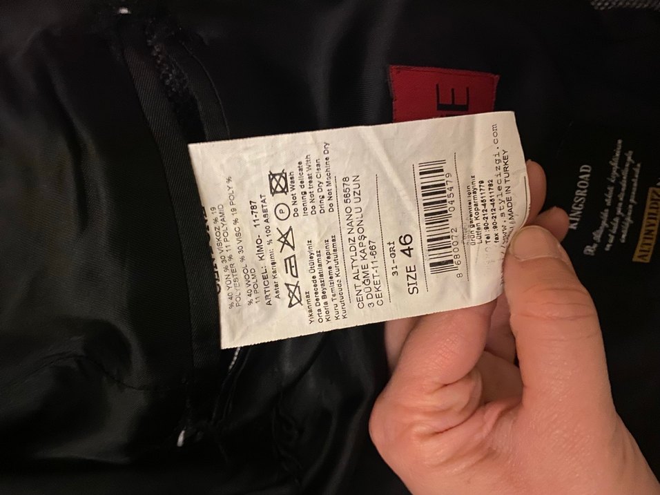 Gri Erkek Uzun Düğmeli Palto - Görsel 5