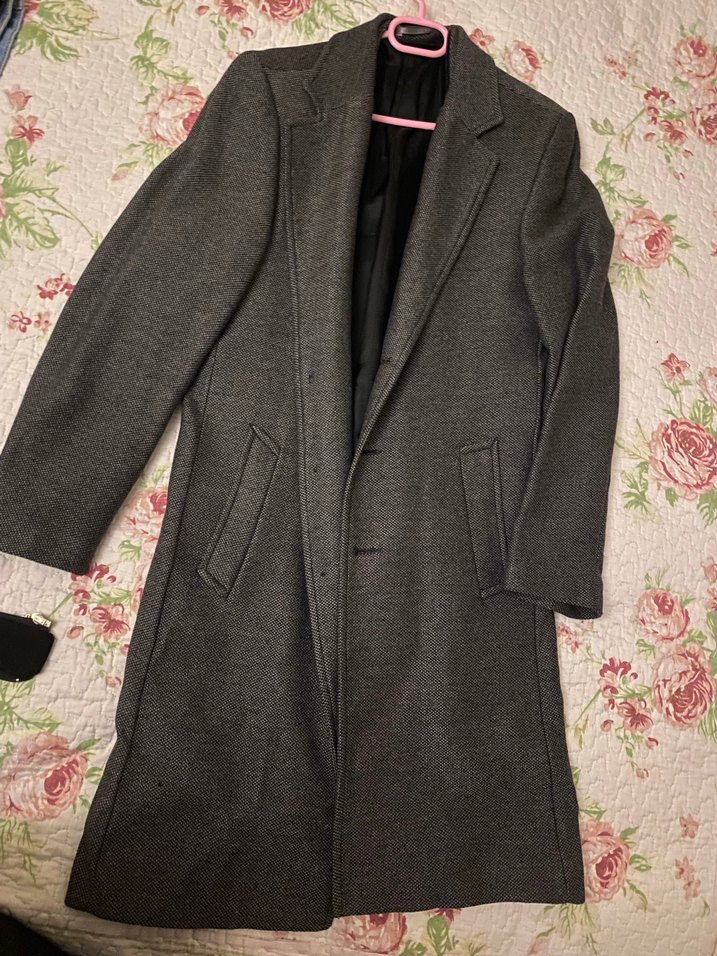 Gri Erkek Uzun Düğmeli Palto - Görsel 2