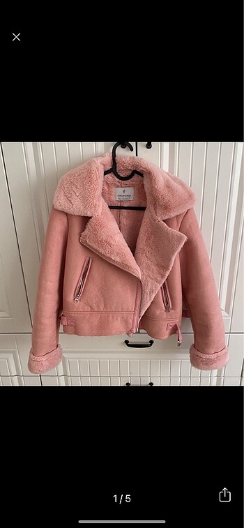 Stradivarius pembe peluş ceket