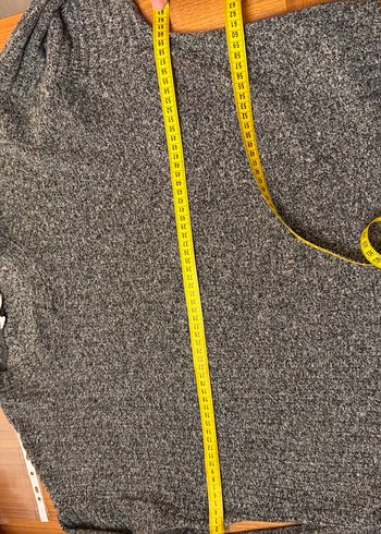 Gri Uzun Kollu Örgü Kadın Kazak - Görsel 4