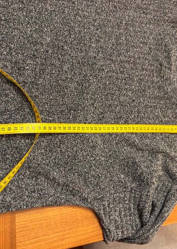 Gri Uzun Kollu Örgü Kadın Kazak - Görsel 5