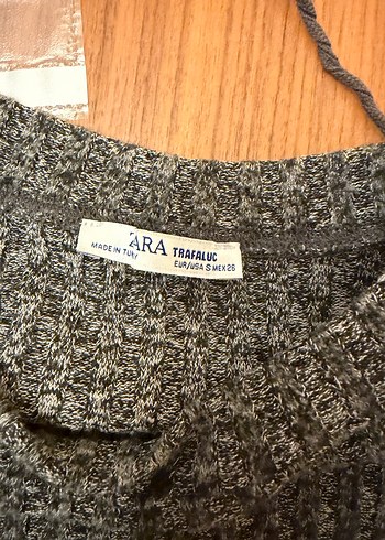 Gri Uzun Kollu Örgü Kadın Kazak - Görsel 3