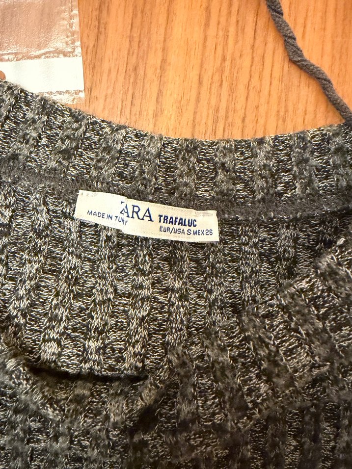 Gri Uzun Kollu Örgü Kadın Kazak - Görsel 3