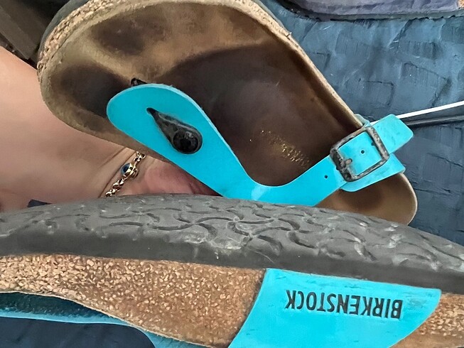 37 Beden mavi Renk Orjinal gizeh modeli birkenstock terlik