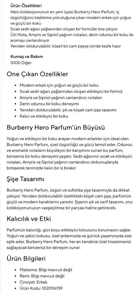 Burberry Hero Parfum 100ml EDP - Görsel 4