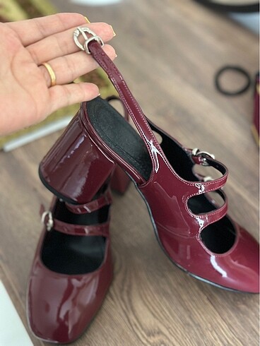 37 Beden bordo Renk Bordo topuklu ayakkabı