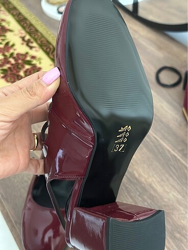 37 Beden Bordo topuklu ayakkabı