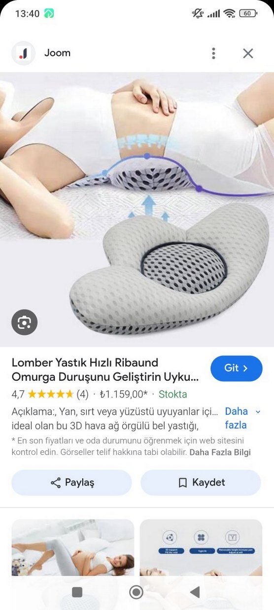 3D Havalı Mavi Gri Lomber Maternity Yastık - Görsel 2