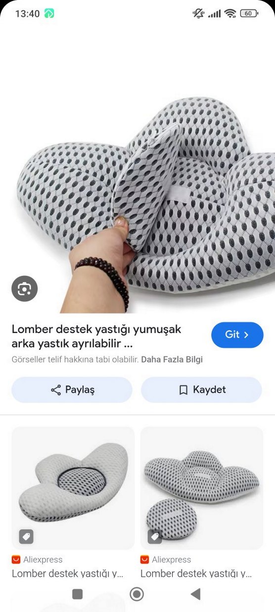 3D Havalı Mavi Gri Lomber Maternity Yastık - Görsel 3