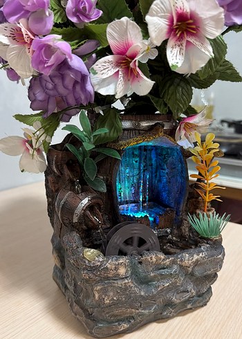 Değirmen tasarımlı renkli led ışıklı su şelalesi - Görsel 6