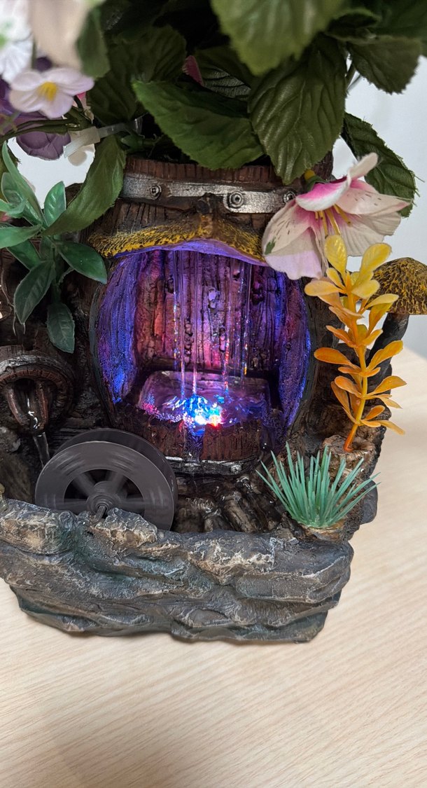 Değirmen tasarımlı renkli led ışıklı su şelalesi - Görsel 4